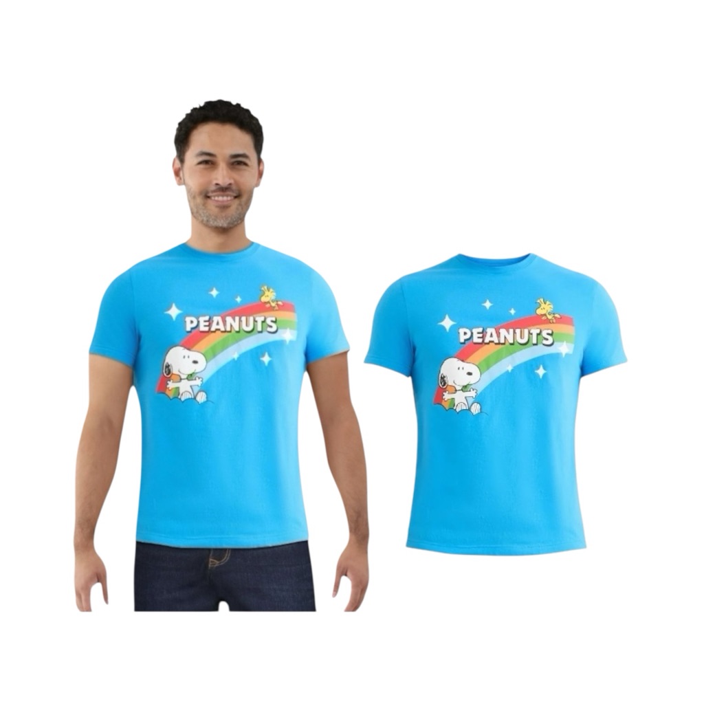Peanuts Sky Blue Snoopy And Woodstock Tee